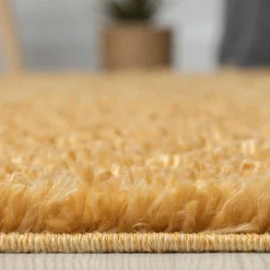 Hochflor Teppich Goldgelb Sesedra