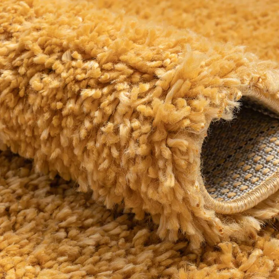 Hochflor Teppich Goldgelb Sesedra