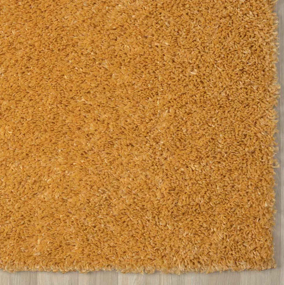 Hochflor Teppich Goldgelb Sesedra