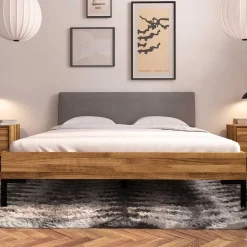 Holzbett mit Polster Kopfteil Yalley