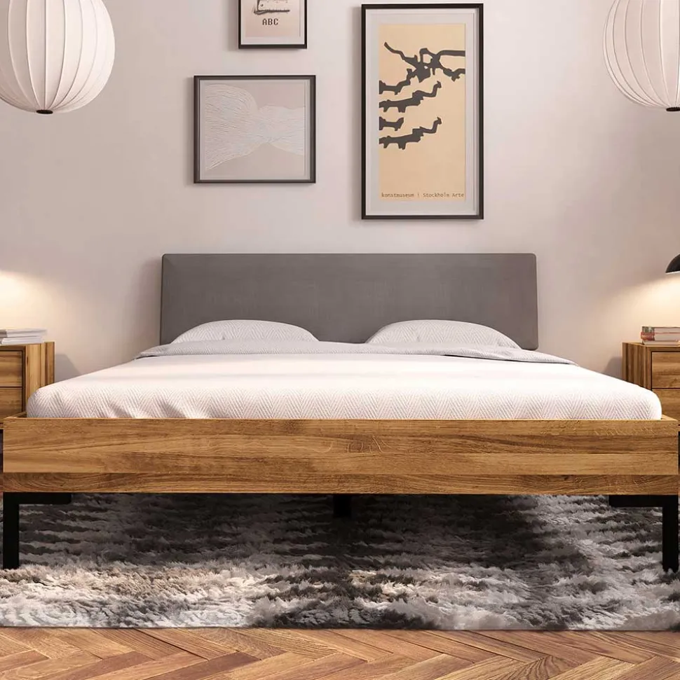 Holzbett mit Polster Kopfteil Yalley