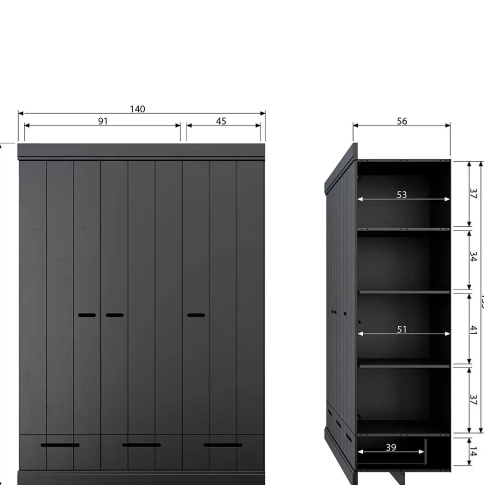 Holzkleiderschrank Jelian