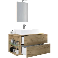 Holzoptik Badmöbel Viramiru