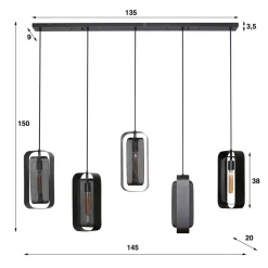 Industriestil Hängelampe Udom