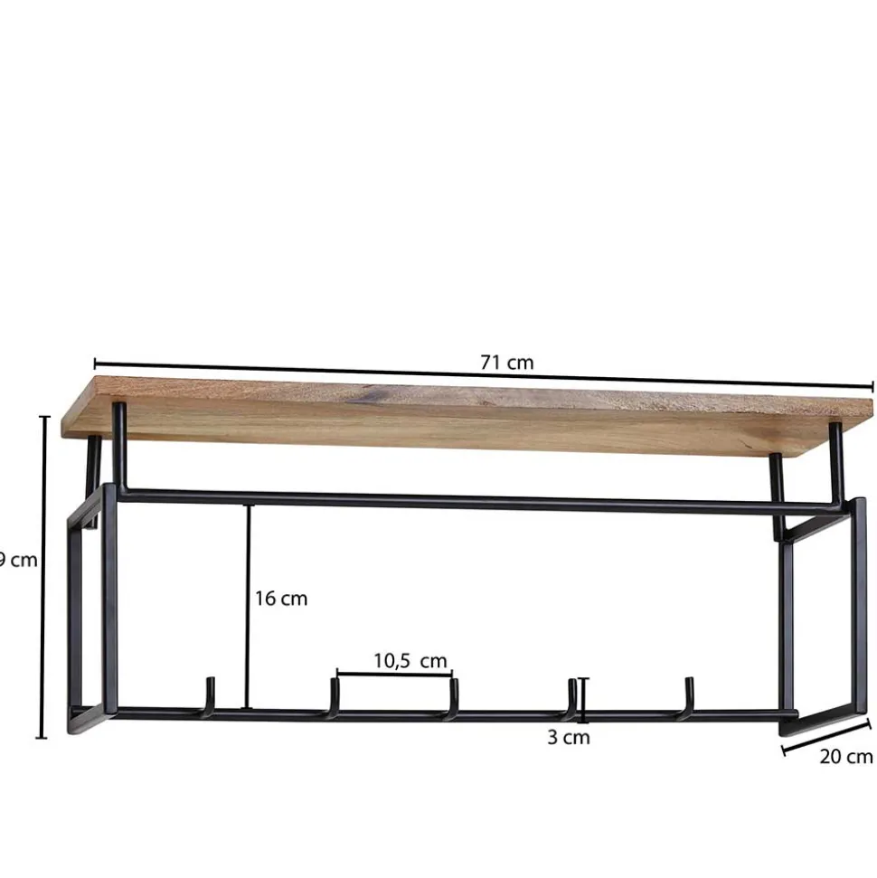Industriestil Wandgarderobe Liron
