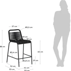 Küchenhocker schwarz Zimonetta
