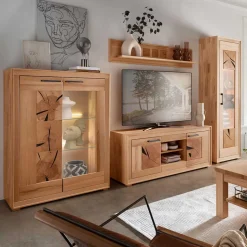Kernbuche TV Wohnwand Olmedo