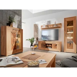 Kernbuche TV Wohnwand Olmedo