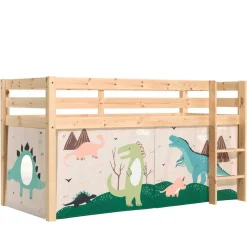Kinder Hochbett mit Vorhang Sestranco