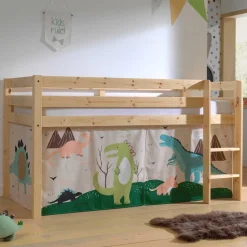 Kinder Hochbett mit Vorhang Sestranco