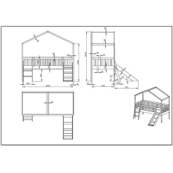 Kinderzimmerbett in Hausform Levirenas