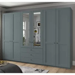 Kleiderschrank graugrün Landhaus Forjan