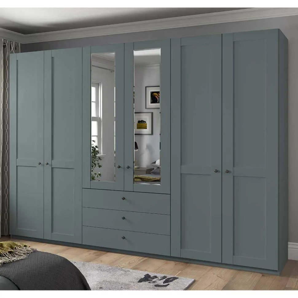 Kleiderschrank graugrün Landhaus Forjan