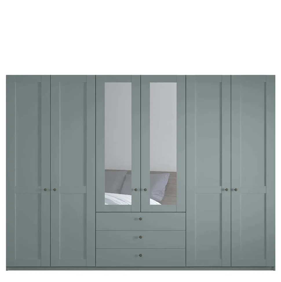 Kleiderschrank graugrün Landhaus Forjan