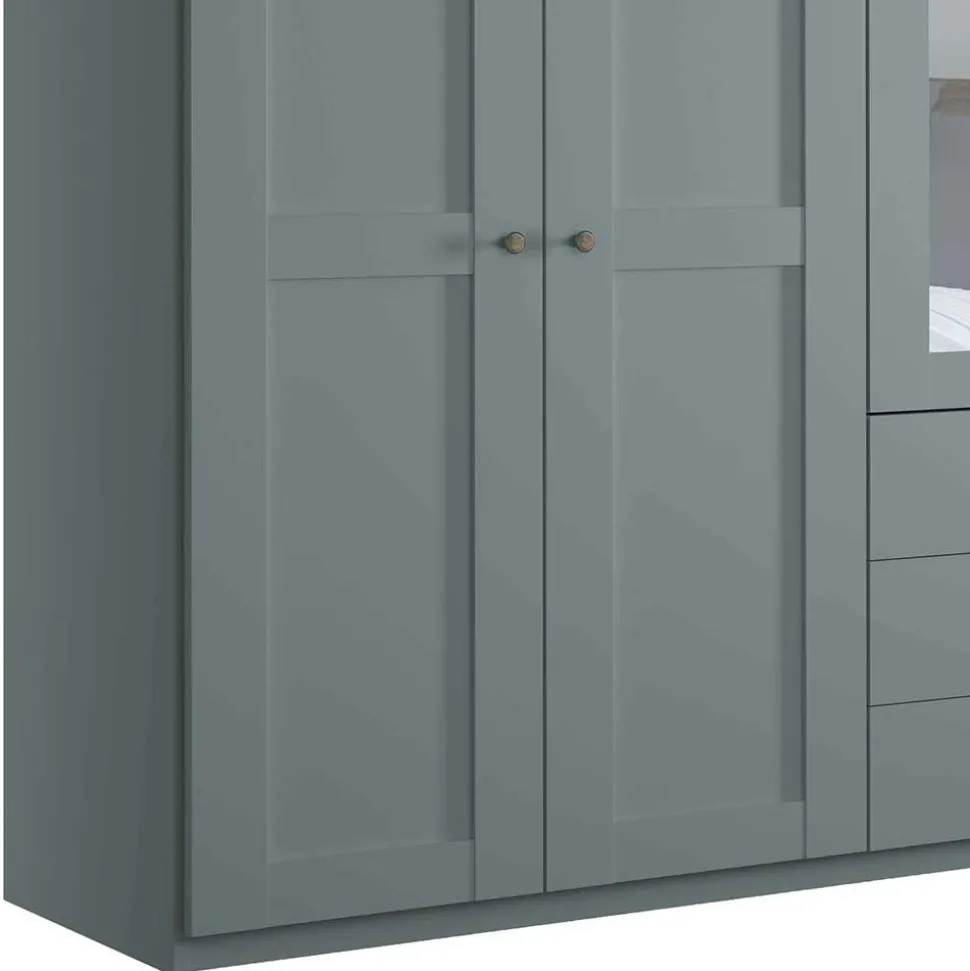 Kleiderschrank graugrün Landhaus Forjan