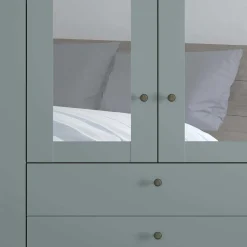 Kleiderschrank graugrün Landhaus Forjan
