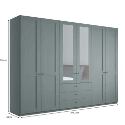 Kleiderschrank graugrün Landhaus Forjan