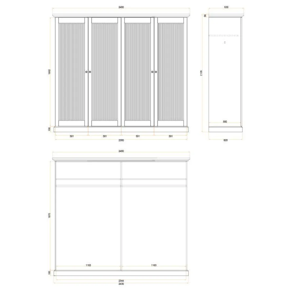 Kleiderschrank massiv Phelix