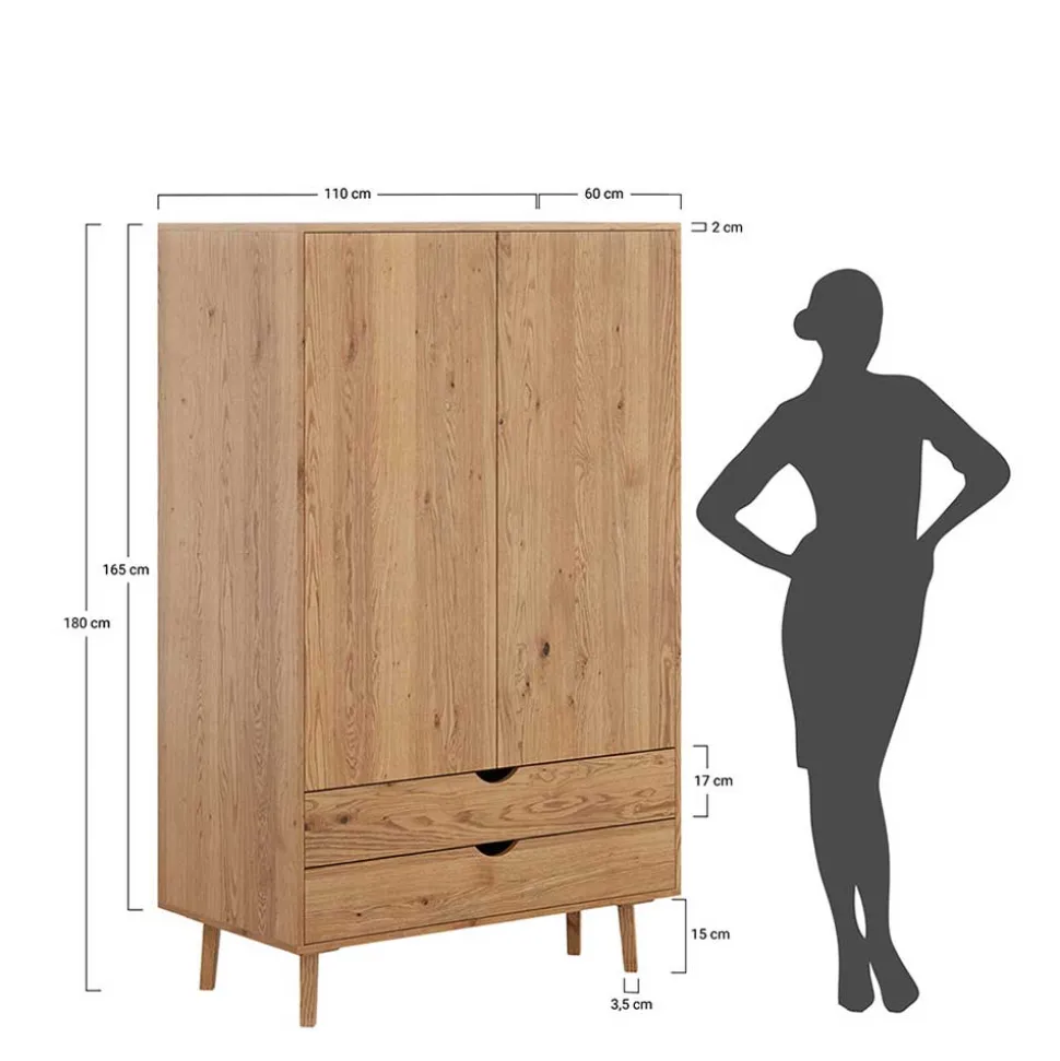 Kleiderschrank Massivholz Arora