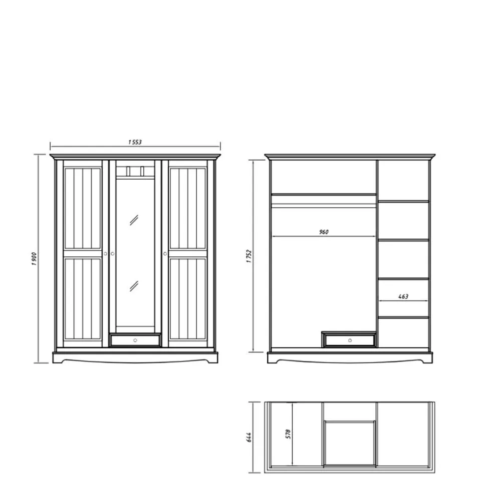 Kleiderschrank Massivholz Vomano