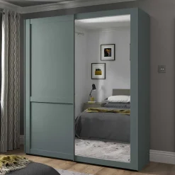 Kleiderschrank Schiebetüren mit Spiegel Forjan