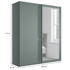 Kleiderschrank Schiebetüren mit Spiegel Forjan