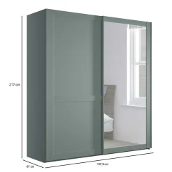 Kleiderschrank Schiebetüren mit Spiegel Forjan