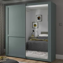 Kleiderschrank Schiebetüren mit Spiegel Forjan
