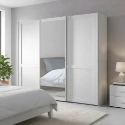 Kleiderschrank Schwebetüren weiß Tudana