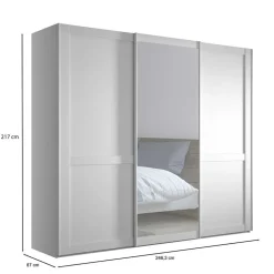 Kleiderschrank Schwebetüren weiß Tudana