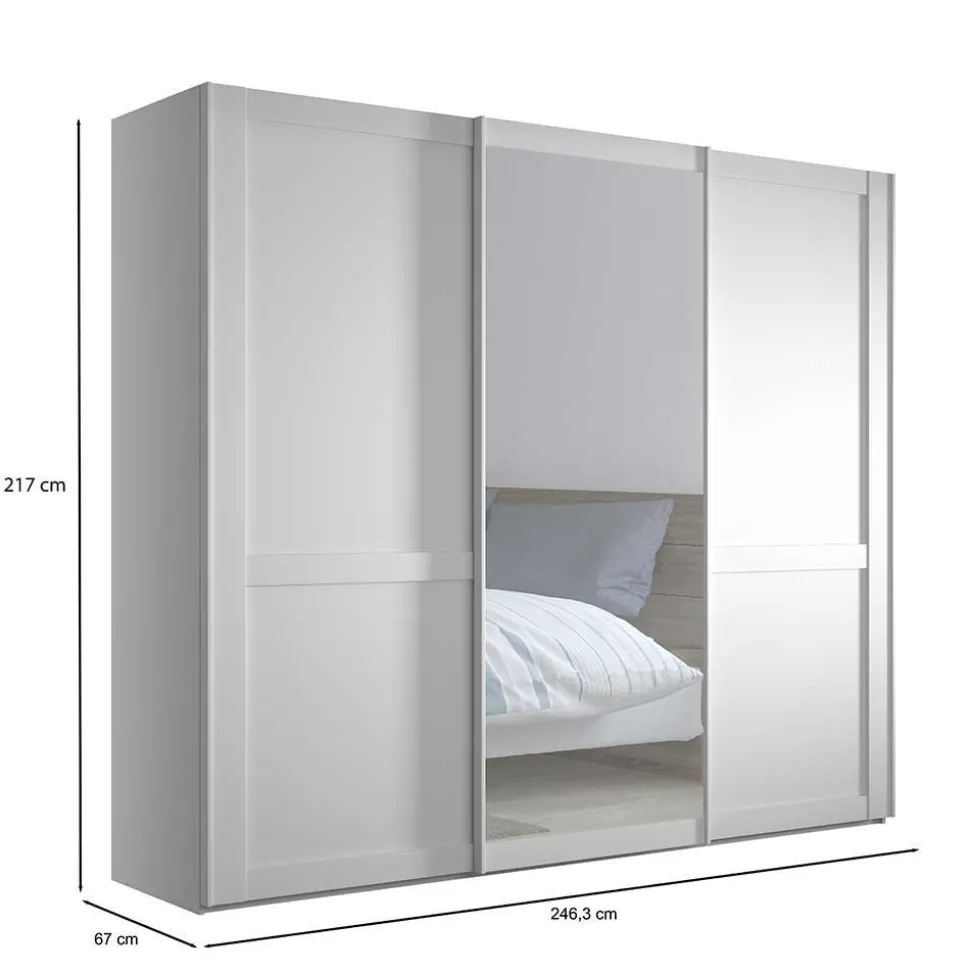 Kleiderschrank Schwebetüren weiß Tudana