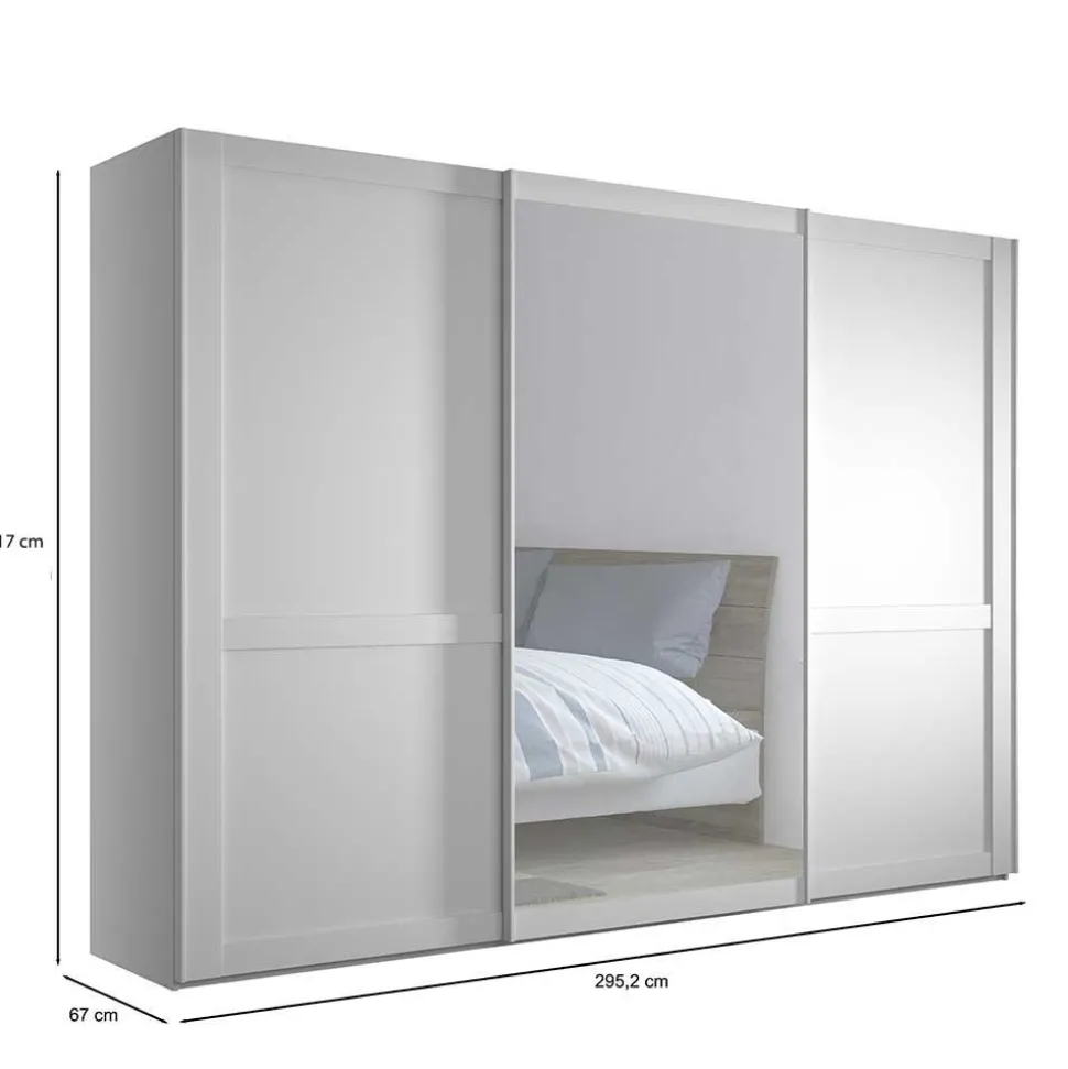 Kleiderschrank Schwebetüren weiß Tudana