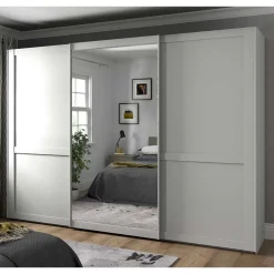 Kleiderschrank Schwebetüren weiß Tudana
