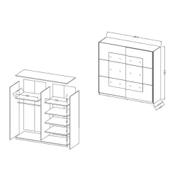 Kleiderschrank Schwebetüren Jannik