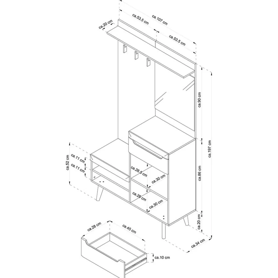 Kompakt Garderobe Tomya