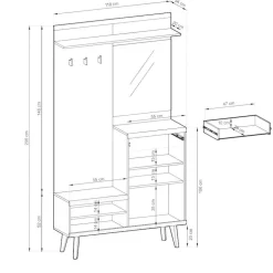 Kompaktgarderobe Lora