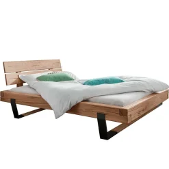 Landhaus Balken Bett massiv Linie
