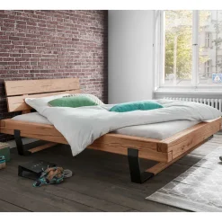 Landhaus Balken Bett massiv Linie