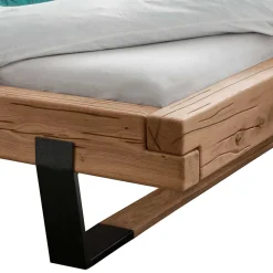 Landhaus Balken Bett massiv Linie