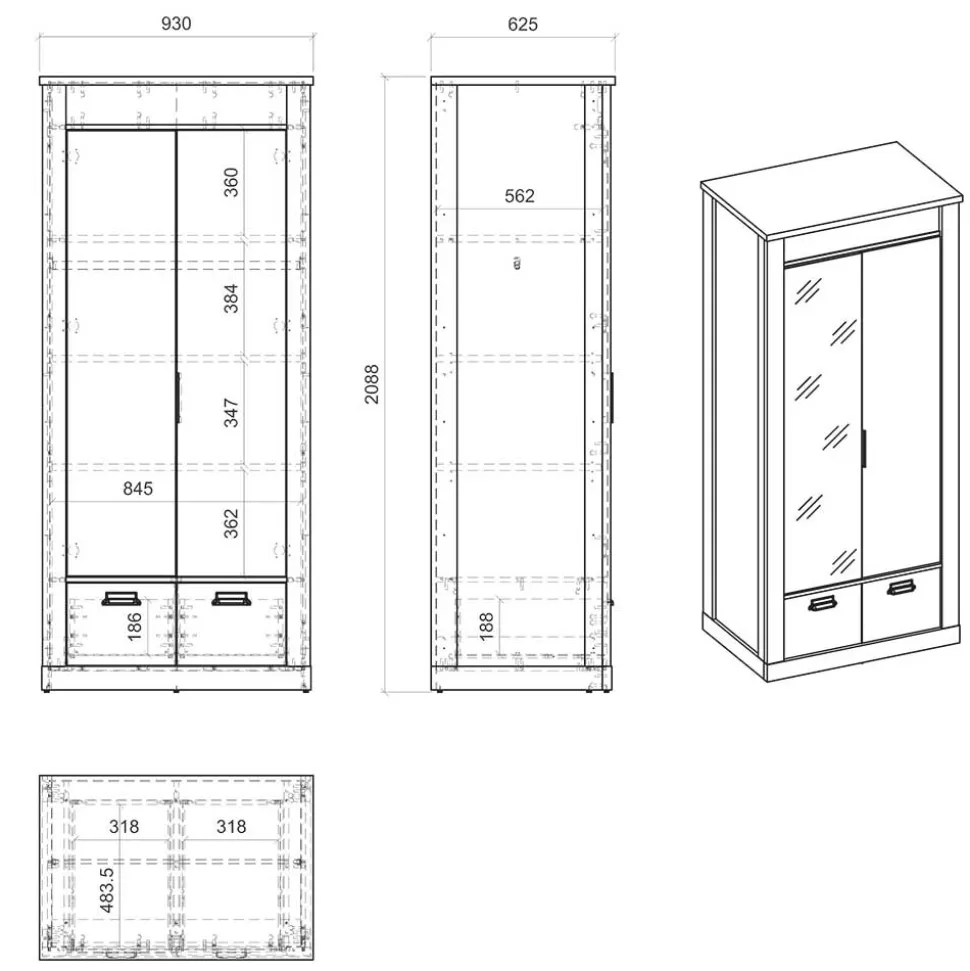 Landhaus Kleiderschrank Dionada