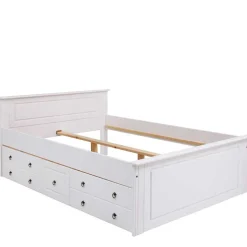 Landhaus Stil Holzbett Sadanos