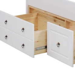 Landhaus Stil Holzbett Sadanos