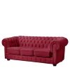 Leder Sofa Rot Dreisitzer Zoreca