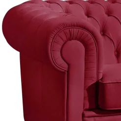 Leder Sofa Rot Dreisitzer Zoreca
