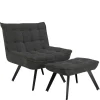 Lounge Sessel mit Hocker Nerella