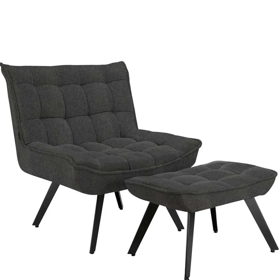 Lounge Sessel mit Hocker Nerella