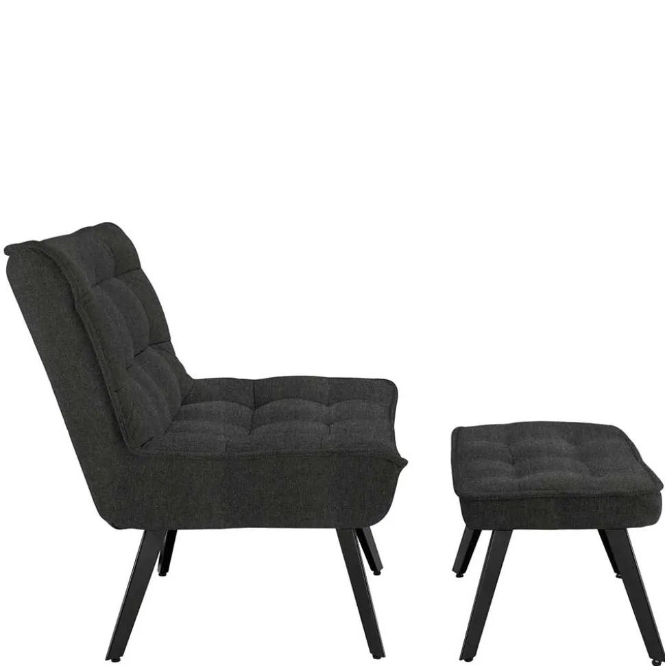 Lounge Sessel mit Hocker Nerella