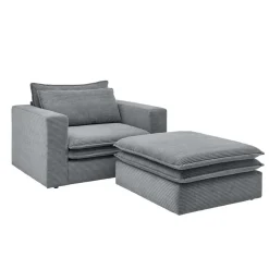 Lounge Sessel mit Hocker Eltusa