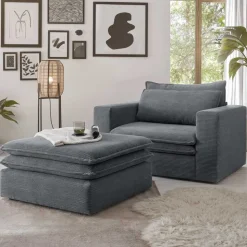 Lounge Sessel mit Hocker Eltusa