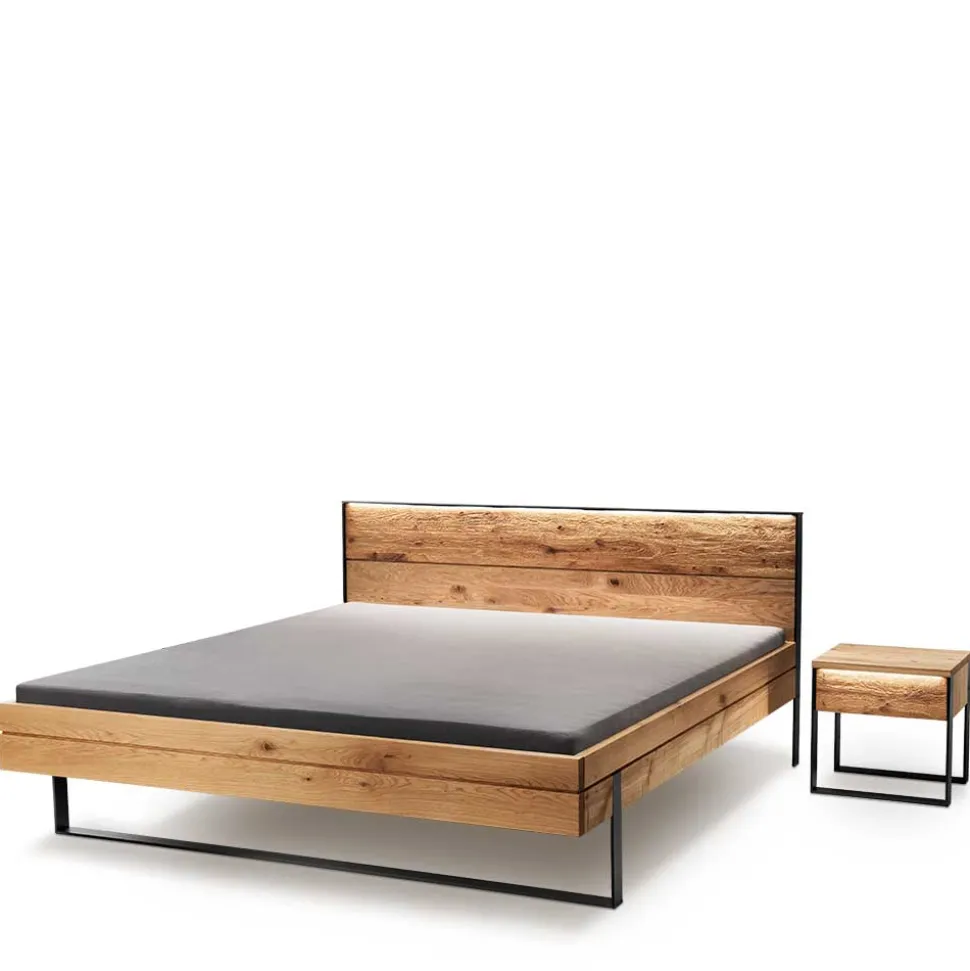 Massivholz Bett mit Nachtkonsole Scoddo